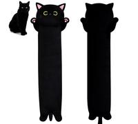 MUFEIRUO Long Cat Plush Body Pillow, 90 cm Cute Long Cat Stuffed Animals Soft Black Kitten Plushie, Black Kitten Plush Kawaii Stuffed Toys for Kids,Gifts for Birthday Christmas Halloween
