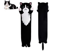 MUFEIRUO Long Cat Plush Pillow,110 cm Long Cat Stuffed Animals Kitten Plushie, Soft Black Kitten Plush Stuffed Toys for Kids Birthday Halloween Christmas