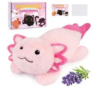 MUFEIRUO Pink Axolotl Stuffed Animals,13 in Heatable Axolotl Plush Doll Toys,Microwavable Stuffed Animals Plushie for Boys Girls