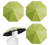 MUFEKUM 4 Pack Umbrella Hats, 27" Hands-Free Head Umbrealla Hats for Adult, Folding Waterproof Umbrella Cap With Head Strap for Outdoor Party, Fishing, Sun, Rain, Beach