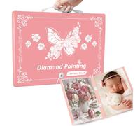 MUFEKUM A3 Storage Book for Diamond Painting, Handheld Diamond Art Storage Book with 30 Pocket, Diamond Paintings Picture Album for 12”x16” Diamond Art Portfolios Photo Picture (Pink)