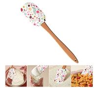 MUFEKUM Silicone Spatula, Heat Resistant Detachable Rubber Spatula with Beechwood Handle, Non-Stick Silicone Scraper Kitchen Utensils for Cooking, Scraping, Baking and Mixing (Flower)