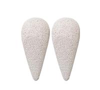 Mufeng 2 Pack Grey Pumice Stone, Foot Scrubber for Dead Skin Removal, Callus Remover for Hands and Feet, Hard Skin File for Pedicure, Portable Puma Stone for Feet, Handheld Exfoliating Tool