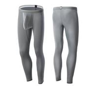 Mufeng Men's Ice Silky Athletic Bulge Pouch Leggings Stretchy Skinny Long Pants for Gyms Yoga Gray XL