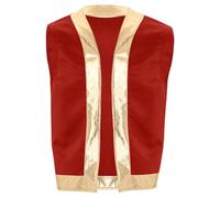 Mufeng Men's Toad Costume Waistcoat Super Brothers Cartoon Captain Cosplay Fancy Dress Vest Top Red 3XL