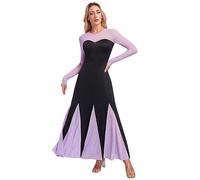 Mufeng Women's Mermaid Villain Costume Long Sleeve A-Line Dress Sea Witch Fancy Dress Outfits Black L