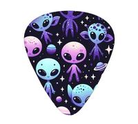 Muffin-Alien-Galaxies 12 Pack Guitar Picks With 3 Thicknesses And Storage Box, Abs Plectrums For Electric Bass Guitar Players