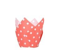 Muffin Baking Cups 100Pcs Tulip Striped Paper Cup Muffin Cup Cake Greaseproof Paper Cup Cake Box Red