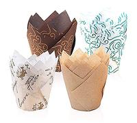 Muffin case,200 Pieces Tulip Baking Cups Muffin Cups Cupcake Liners Muffin Cases Muffin Liners, Baking Cases, Baking Paper for Coffee Shop