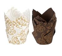 Muffin Cases for Baking, 100 Pack Tulip Muffin Cases, Large Cupcake Cases for Baking, Jumbo Muffin Liners for Wedding, Party, and Special Occasions, 8CM Height, 5CM Diameter