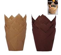 Muffin Cases for Baking,Tulip Greaseproof Paper Muffin Wraps,Tulip Muffin Cases,Tulip Cupcake Cases Greaseproof Baking Cups,Wraps Cases,Muffin Liners,for Family,Birthdays,Party,Weddings 100PC