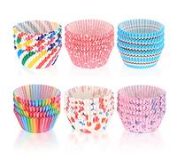 Muffin Cases Paper Muffins Baking Cases 600 Pieces,Cupcake Rainbow Cake Paper Cases Liners,Baking Cups Wrapper for Wedding, Dessert, Baking, Birthday, Party(6 Styles)