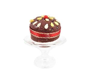 Muffin Lodge Dolls House Fruit Cake on Pedestal Stand Miniature Handmade Christmas Accessory