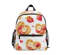 Muffin Strawberry Banana Pattern Toddler Backpack, Boy Backpack Preschool Bag Kindergarten Schoolbag Nursery Travel Bag for Girl
