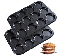 Muffin Top Pan 2 Pack Baking Pans Whoopie Pie Pan, Nonstick 3 Inch Yorkshire Pudding Pan for Pansuffin, Moon Pie, Cookies, Small Hamburger Bun