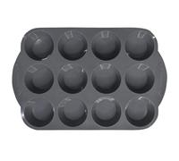 Muffin Tray 12 Cup Silicone Yorkshire Pudding Tray, Muffin tin, Non-Stick Muffin Cupcake Tin for Muffins Cupcakes or Yorkshire Puddings, Bakeware 33 x 22 x 3 cm (Grey)