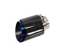 Muffler 1 PC Carbon Fiber Tail Throat Blue Burned Stainless Cars Exhaust For Universal Pipe Muffler Bumper tailpipes(In63-Out 101 mm)