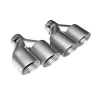 Muffler 1 PCS Exhaust Tip Car Modify Double Outlet Pipe Nozzle Decoration Matt Stainless Tail Pipes Muffler Bumper tailpipes(Left In63-Out89)