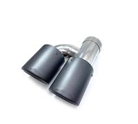 Muffler Car Carbon Fiber Matte Black Muffler Tip H Shape Quad Universal Double Exhaust Pipe Bumper tailpipes(ID 70mm-OD 89mm)