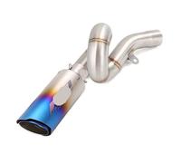 Muffler Exhaust For For ZX6R ZX636 N-ja 2009-2023 Motorcycle Exhaust Pipe Middle Pipe Slip On 51mm Muffler Tips Removable(Blue)