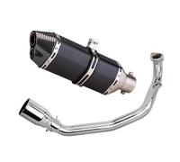 Muffler Exhaust For Ya&ma&ha For GY6 125CC 150cc 200CC Motorcycle Exhaust Full System Front Link Pipe With Double Hole Muffler Escape(Black-A)