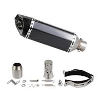 Muffler Exhaust Motorcycle Accessories 370mm Exhaust Silencer Modify Round Tail Muffler With For Xmax125 R25(Carbon)