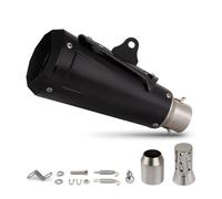 Muffler Exhaust Motorcycle Exhaust Pipe Tailpipe 51mm Muffler Modify Silencer Tube With Carbon Cover For NMAX155(Black)
