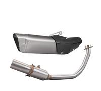 Muffler Exhaust Pipe For FORZA300 FORZA350 Full Set System Motorcycle Exhaust Modify Carbon Cover Muffler Front Link Pipe(Silver-A)