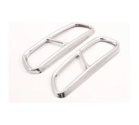 Muffler Exhaust Tail Tip For A6 C7 16-18 Stainless Steel Car Tail Throat Pipe Modified Cover Exhaust Pipes Decoration Frame(Silver)