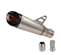 Muffler Exhaust Tailpipe 51mm Motorcycle Exhaust Tail Pipe Muffler With Silencer For N-ja250 Z300(Gray-a)