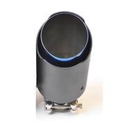 Muffler Tail Pipe 1PC Car Exhaust Straight Flange Matt Carbon Tail End Blue Stainless Steel Muffler Tip Tail Pipe Exhaust Pipe Cap(57-101mm)