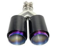 Muffler Tail Pipe 1PC Purple Stainless Steel Dual Tip Equal Length Muffler Pipe End Tail Middle Exhaust Tip Car Tailpipe Tail Pipe Exhaust Pipe Cap(70MM IN-76MM OUT)