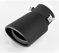 Muffler Tail Pipe 1PCS Universal Exhaust Muffler Tip Stainless Steel Pipe Chrome Trim Modified Car Rear Tail Throat Liner Accessories Exhaust Tail Muffler Tip Pipe(Curved-black)