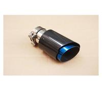 Muffler Tail Pipe Exhaust End Pipes Single Muffler Tips 2PCS Car Bright Carbon Fiber Tail Pipe Exhaust Pipe Cap(IN 63MM-OUT 114MM)