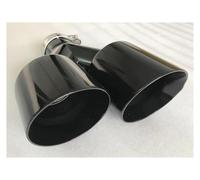 Muffler Tail Pipe Stainless Steel Glossy Black Double Universal Accessories Modification Automobile Exhaust Pipe Muffler Tail Pipe Exhaust Pipe Cap(76MM IN- 89MM OUT)