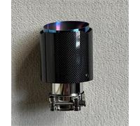 Muffler Tail Pipe Stainless Steel Muffler Pipe 1PC Car Exhaust Pipe Straight Flange Glossy Carbon Tail End Tip Exhaust Tail Muffler Tip Pipe(ID 48mm-OD 76mm)