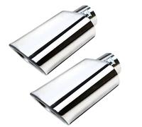 Muffler Tail Throat Square Exhaust Tip 2.36" Inlet X 5.5" Outlet 9" Long Chrome-Plated Stainless Steel Rectangle car exhaust,motorcycle replacement exhaust(Silver-2Pcs)
