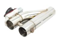 Muffler Tail Throat Y Pipe Electric Exhaust Cutout ON/OFF Dual Valve With Controller Cut Out Down Pipe Kit 304 Stainless Steel(2.5 Inch type1)