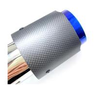 Muffler tailpipes 1Pcs Car Matte Carbon Exhaust Muffler Pipe Tip Straight Universal Blue Stainless Mufflers Decorations Car tailpipes(ID 80mm-OD 89mm)