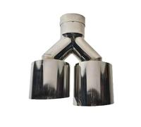 Muffler tailpipes 2.5" to 3.5" Dual Exhaust Tip Polished 304 Stainless Left and Right Tailpipe Tips 1.2mm Thickness Double for Car Rear tailpipe(IN51-OUT76mm L)