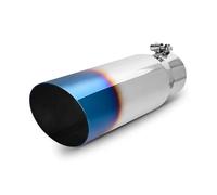 Muffler tailpipes Bolt On 2.5 Inch Inlet Exhaust Tip 2.5" Inlet 4" Outlet 12" Long Chrome-Plated Stainless Steel 63mm Exhaust Tail Tip Car tailpipes(Blue Burnt)