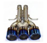 Muffler tailpipes For 2019 tenth generation For Civic gasoline engine versions carbon fiber AK burnt blue exhaust pipes with three outlets Rear tailpipe(Blue)