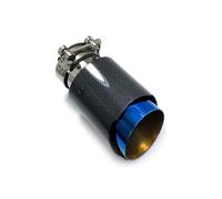 Muffler tailpipes For BMW For Benz For CX-4 E71 E46 E60 E90 1Pcs Single Car Exhaust tip Blue Pipe Glossy Plain Carbon Muffler Pipe Car tailpipes(ID 80mm-OD 89mm)