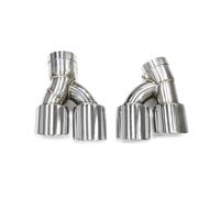 Muffler tailpipes For BMW G30 G31 525i 528i 530i Upgraded For M5 Quad Carbon Fiber Muffler Tailpipe Nozzles 1 Pair of Exhaust Pipes Tailpipe trim strips(Silver)