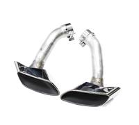 Muffler tailpipes For BMW X6 E71 2009-2013 Upgraded V8 Engine Styling Exhaust Nozzle Muffler 1 Pair Square Tailpipes Tailpipe trim strips(Silver)