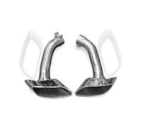 Muffler tailpipes For BMW X6 E71 2009-2013 Upgraded V8 Engine Styling Exhaust Nozzle Muffler 1 Pair Square Tailpipes Tailpipe trim strips(Silver B)