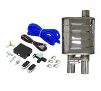 Muffler Tip 2.0" 2.5" Or 3"IN/OUT Tip Universal Exhaust Muffler Single Inlet Double Outlet H Type Vacuum Muffler Pump Cutout Valve Control Car Exhaust Muffler Pipe(63MM LEFT Control)