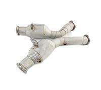 Muffler Tip For Benz For AMG W205 C43 E43 3.0T Car Accessories Heat Shield With Catalyst Downpipe Tuning Exhuat Systems Stainless Steel Exhaust Pipes(100cell)
