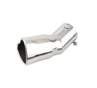 Muffler Tip Tail Throat Heart Shape Style Car Accessories 2.5 Inch Stainless Steel Exhaust Tips Muffler Tail Pipe AZHEYC(Silver bent)