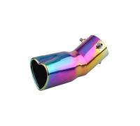 Muffler Tip Tail Throat Heart Shape Style Car Accessories 2.5 Inch Stainless Steel Exhaust Tips Muffler Tail Pipe AZHEYC(Colorful bent)